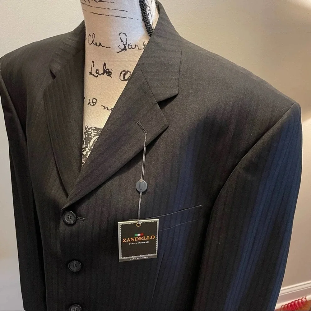 Zandello Collezioni Suit Jacket Blazer Sport Coat Black Size 40R formal office